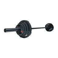 Штанга олимпийская OriginalFitTools 58 кг (диски с двумя хватами, черный гриф)